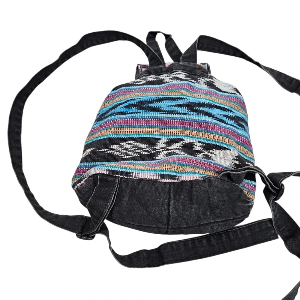 Striped Tapestry Mini Backpack Bag‎ Travel Festival Multicolor Boho Bohemian